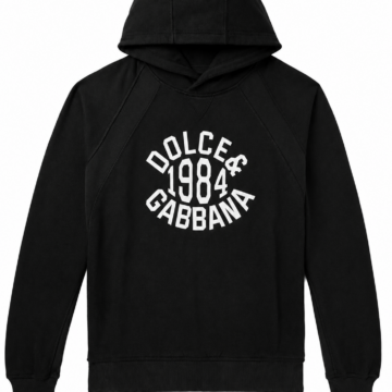 Black Pullover Hoodie with Circular Graphic