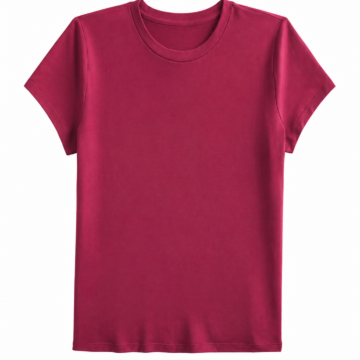 Burgundy Solid Crew Neck Short Sleeve T-Shirt