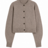 Heather Taupe Button-Front Knit Cardigan