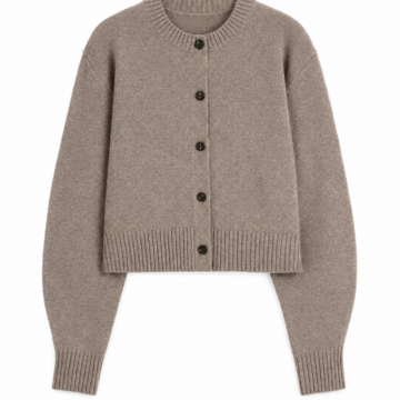 Heather Taupe Button-Front Knit Cardigan