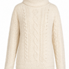 Ivory Cable Knit Cowl Neck Sweater