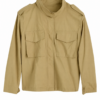 Tan Utility Field Jacket with Stand Collar and Flap Pockets