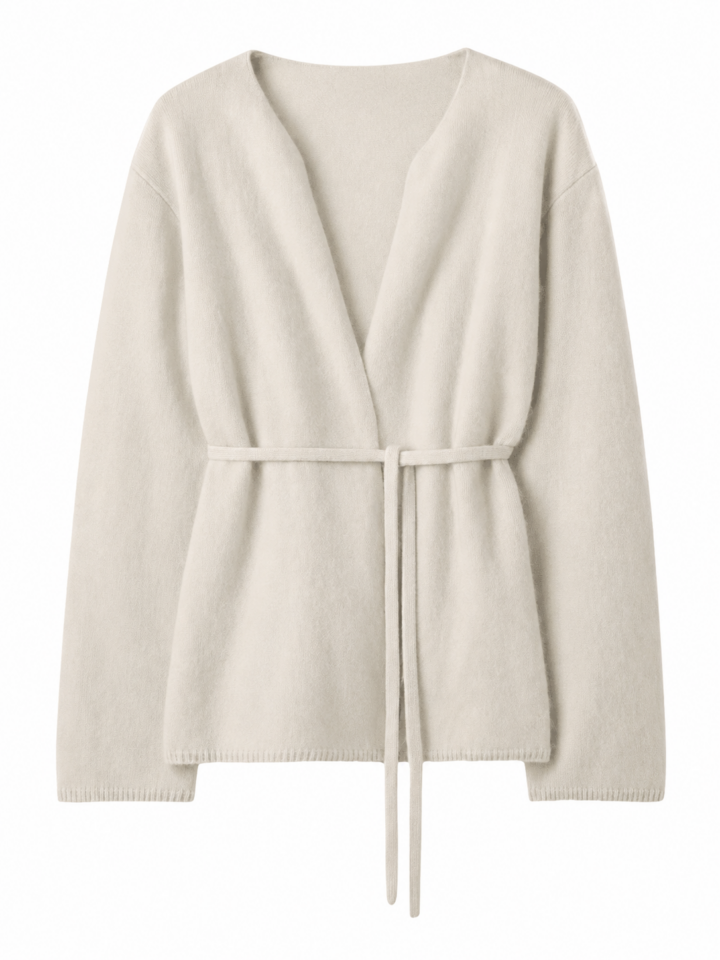 Off-White Oversized Wrap Knit Sweater with Belt